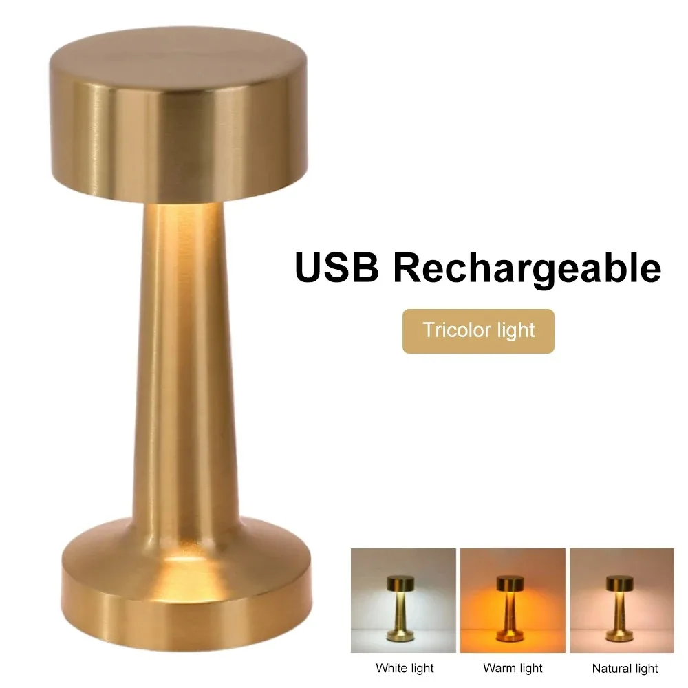 Lampe de Table LED tactile en métal, Rechargeable, veilleuse pour mur extérieur, en Polycarbonate, pour Bar, café, Restaurant, chambre à coucher