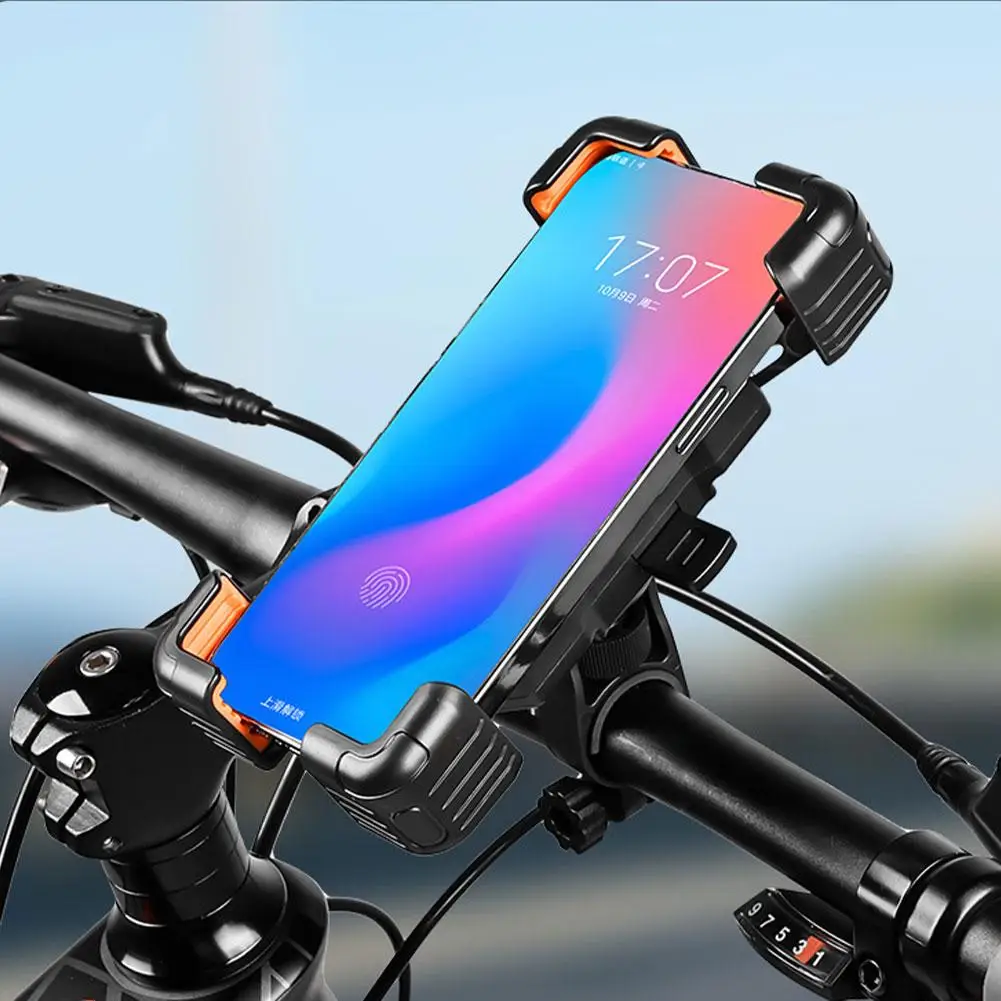 دراجة الهاتف جبل 4 الزاوية لقط حامل هاتف للدراجات النارية دراجة كهربائية بيد واحدة عملية المضادة للاهتزاز حامل هاتف #6