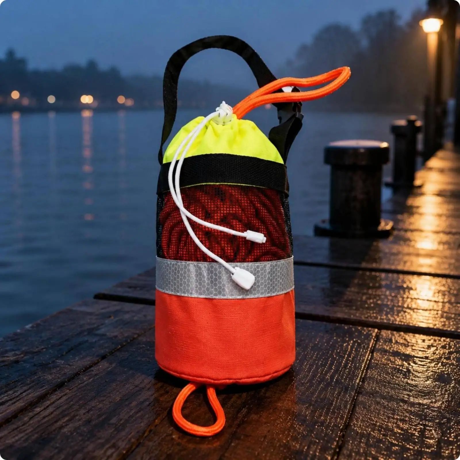 Water Rescue Throw Bag Reflective Band Safety Gear Oxford Cloth