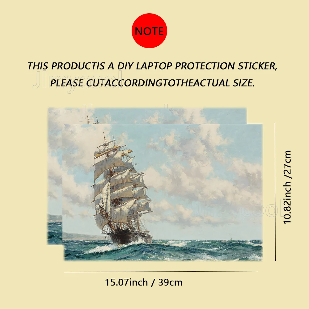 2 High Quality Vinyl Navigation Sailboat Sail Voyage Sea Laptop Stickers Art Scratch skin Sticker for MacBook PC Chromebook