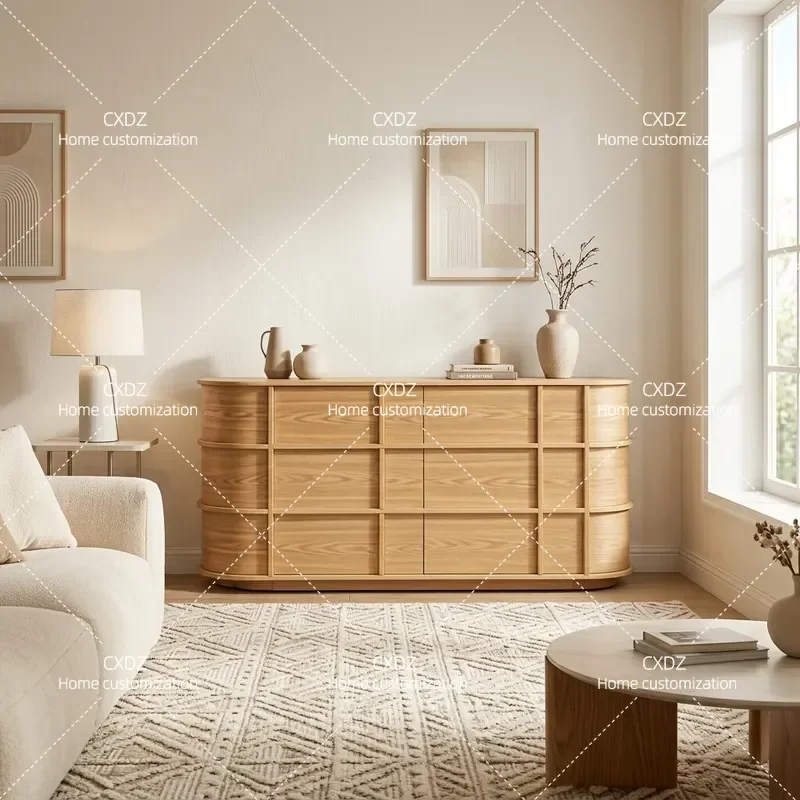 French Retro Style Log Chest Storage Cabinet Living Room Wall Side Table Sofa End Table Bedroom Bedside Nightstand Drawer