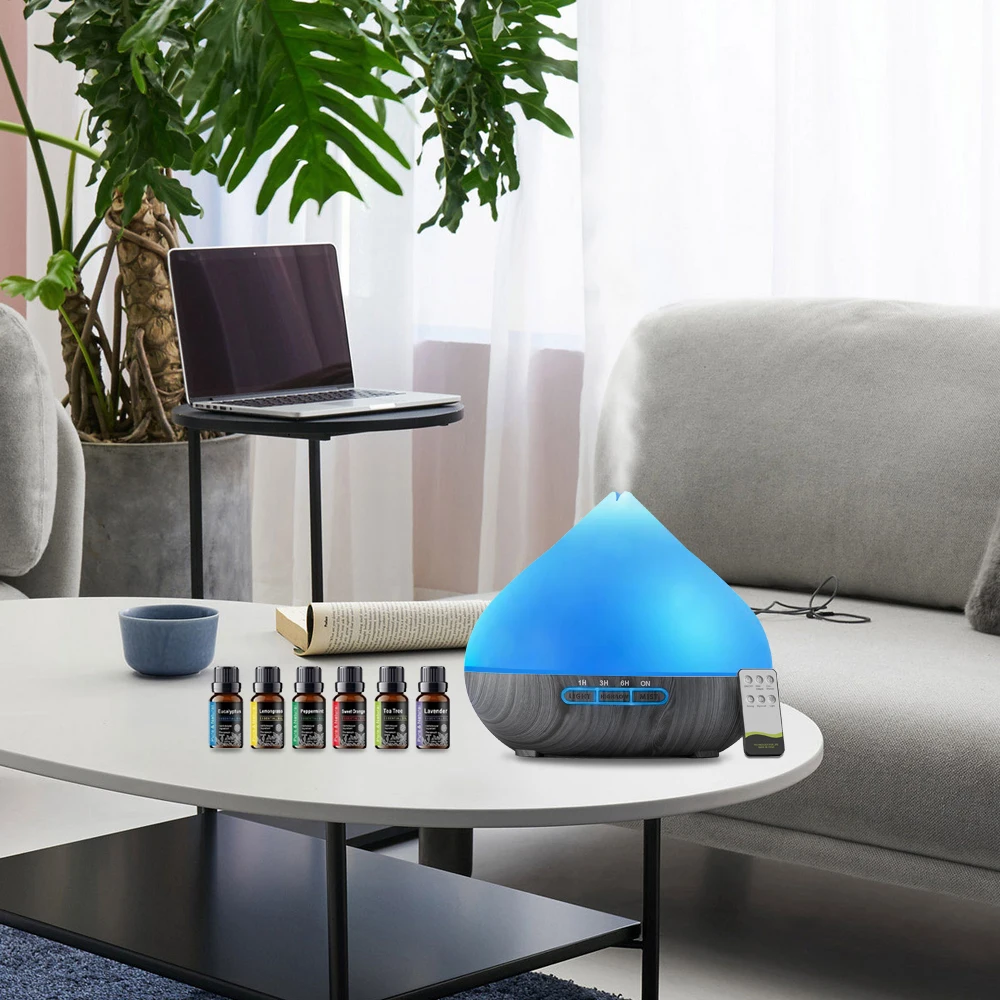 

Diffuser For Home 500ml Essential Oil Diffuser with Remote Control Ultrasonic Air Humidifier multicolor LED Light Includes 6 Ar