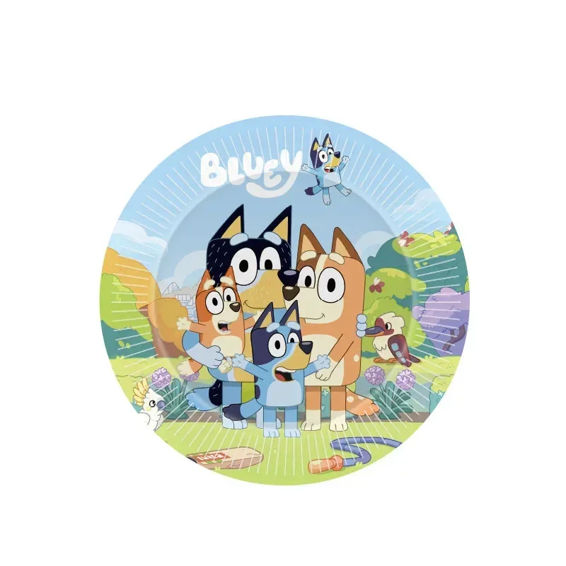 Bluey Series Birthday Party Supplies Disposable Tableware Paper Plates Paper Cups Tissues Birthday Party Decoration Kids ToyGift