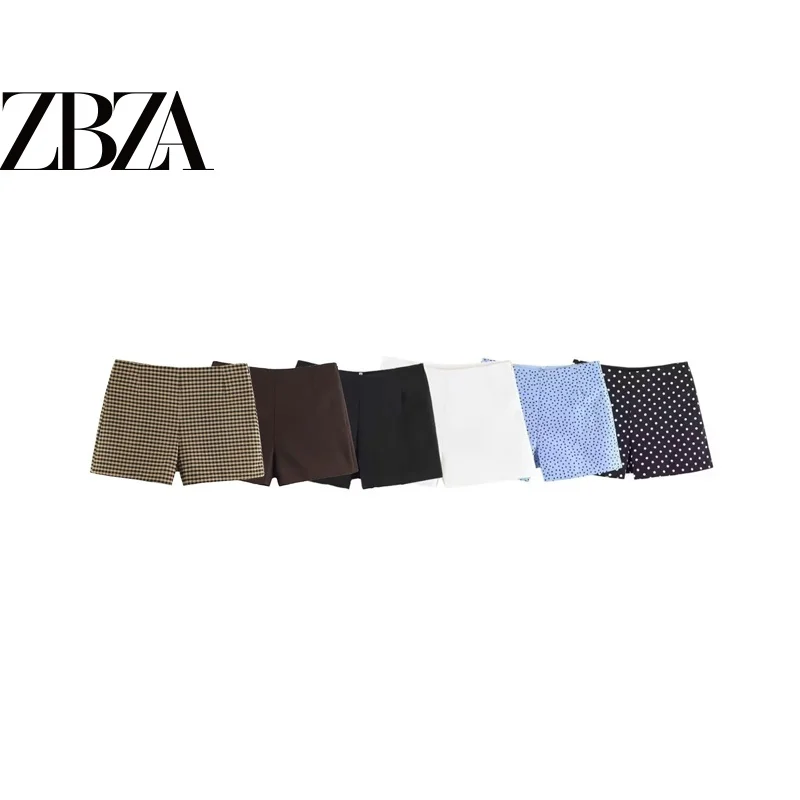 Fashionable Retro Polka Dot High Waist Short Pants for Women Casual Versatile High Waist Polyester Fabric Ladies Shorts