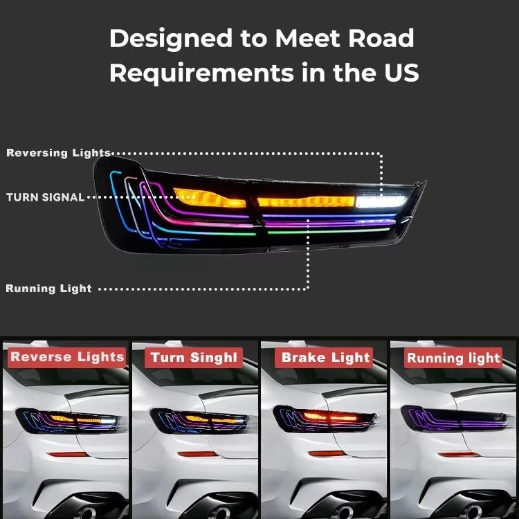 Auto CSL Style Taillight for  G20 G28 G80 2019-2022 Car Rear Lamp Running Turn Brake Signal Tail Lamp