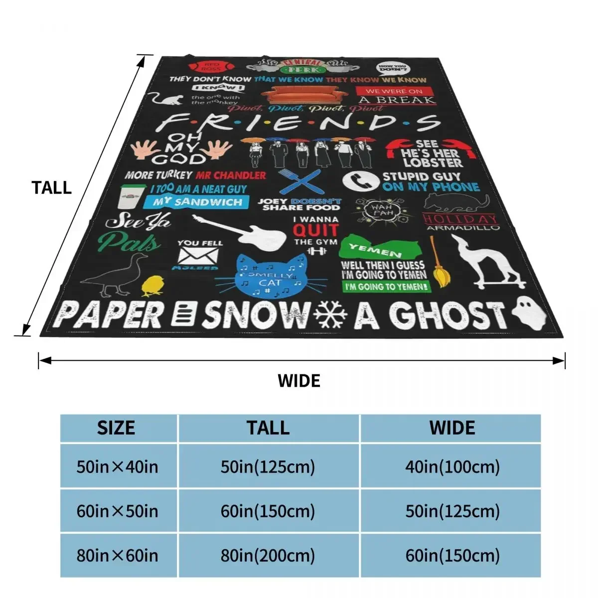 Mantas de franela de Collage de serie de TV Friends, ropa de cama, colcha de oficina, Perk Central, portátil, ligera