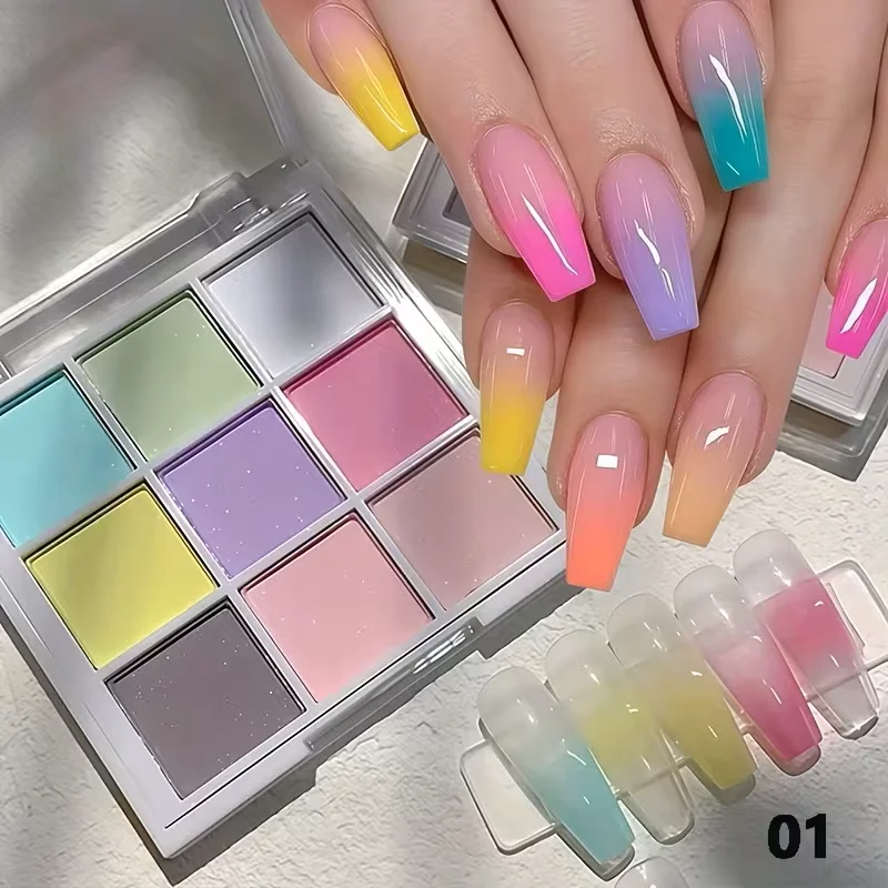 9 colores de pigmento en polvo para uñas, pigmento fluorescente, polvo para uñas amarillo y naranja, pigmento fluorescente, pigmento sólido, arte de uñas DIY