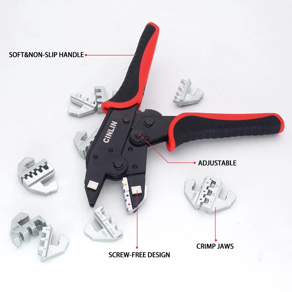 Quick-Change Jaws Crimping Pliers Versatile Crimping Tool Kit With 7 Interchangeable Jaws Crimper dies With High Quality Toolbox