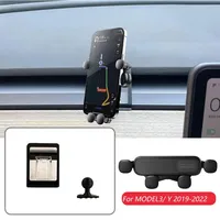 For Tesla Model 3 Y 2019-2022 Car Cell Phone Holder Base Air Vent Adjustable Gravity Navigation Bracket Horizontally Accessories