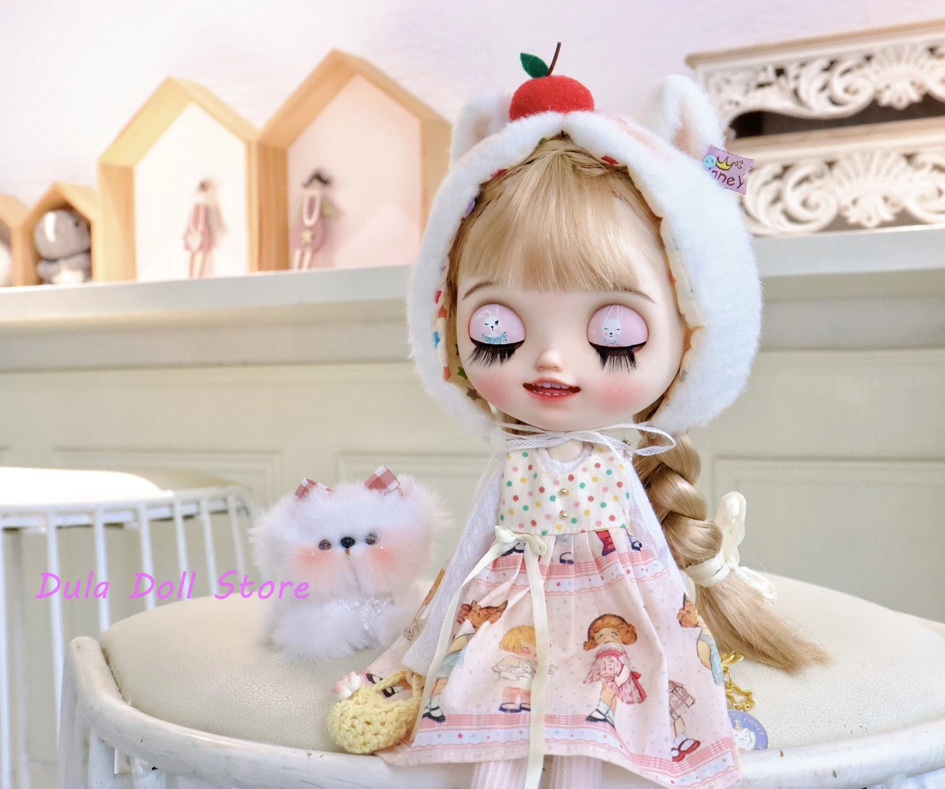 Dula Doll Clothes Dress Apple cat skirt Blythe ob24 Azone Licca ICY JerryB 1/6 Bjd Doll Accessories