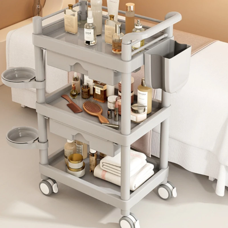 

All-Purpose Beauty Trolley For Salons Hand Push Bubble Instrument Cart Spa And Massage Storage Unit Clinic Medication Shelf