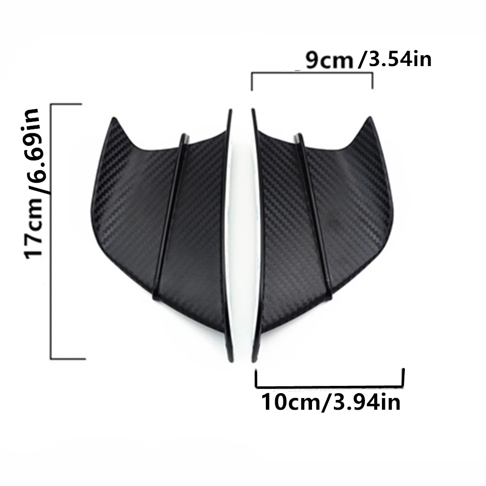 2pcs Carbon Fiber Motorcycle Wing Side Spoiler Fairings Aerodynamic Winglets Cafe Racer Old School Bobber