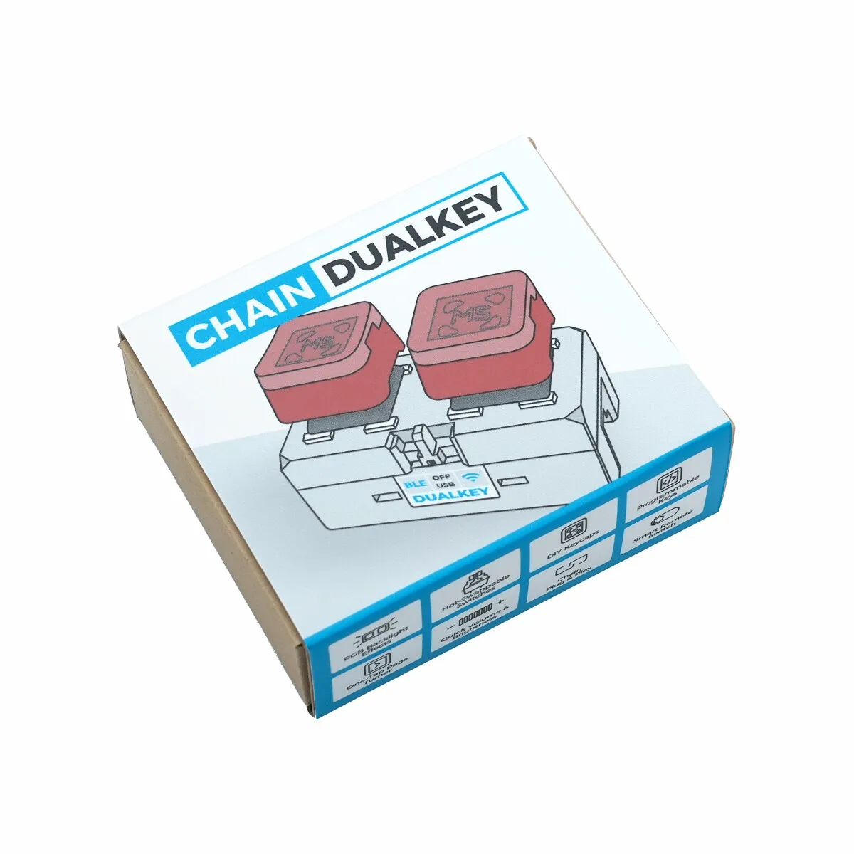 Chain DualKey ESP32-S3 Programmable Board Double Button Input Development Kit for Electronics Projects