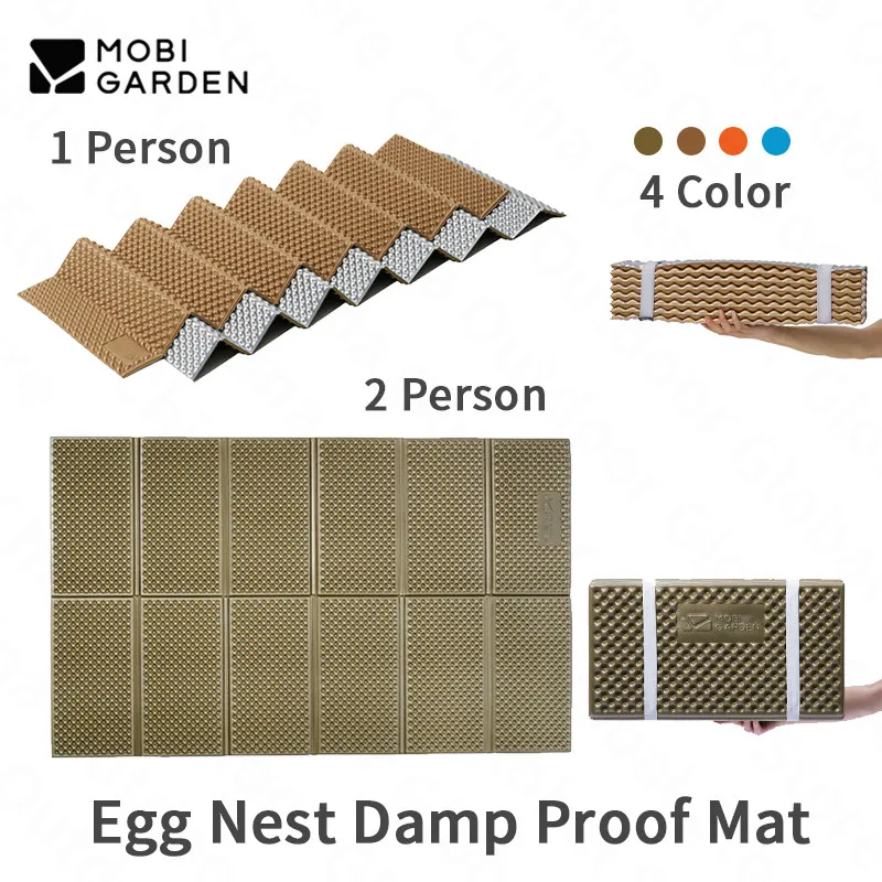 MOBI GARDEN IXPE Egg Nest Folding Camping Mat Aluminum Foil 1.7CM Thickness Moisture-Proof Cushion High Altitude Outdoor Hiking