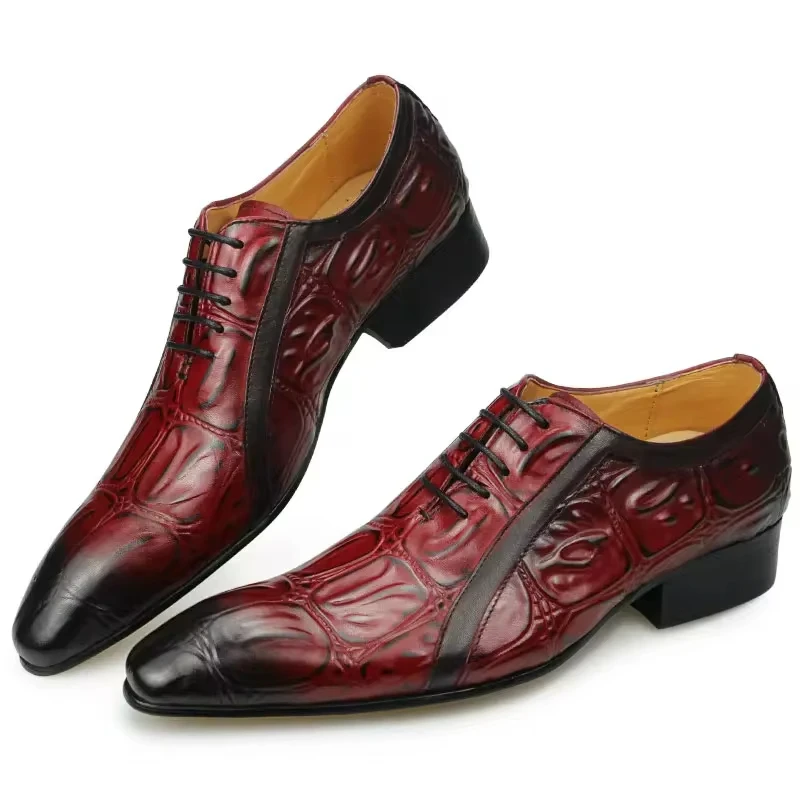 Professional Handmade Men Shoes Top Layer Leather Print Design Classic Comfortable Office Wedding Party Social Business Man Shoe