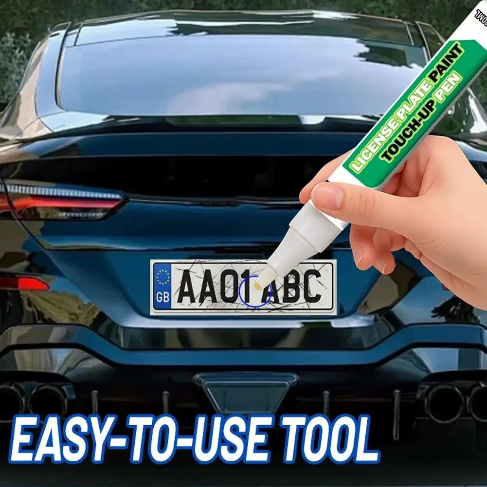License Plate Touch-up Pen Fading Repair Car Scratch Repair Paint Pen For Nameplate Refurbishment Waterproof Auto Paint Care