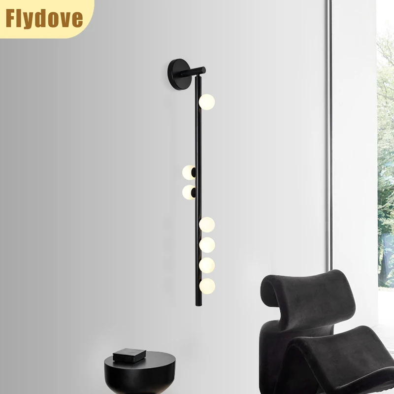 

Korean Designer 7-head Glass Decorative Wall Lamp Creative Hotel Club Villa TV Background Wall Home LED Lighting Decoration Lamp