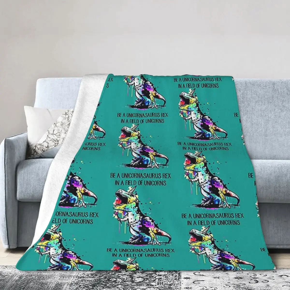 

Be A Unicornasaurus Rex In A Field Of Unicorns Awesome Blankets Soft Throw Blanket Bedspread for Bed Picnic Travel Home Couch