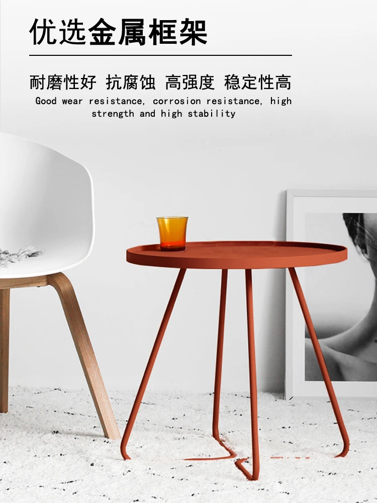 Simple Sofa Side Table Light Luxury Corner Tables Small Round Table European Style Mini Table Bedside Tables Side  Mesa Narrow