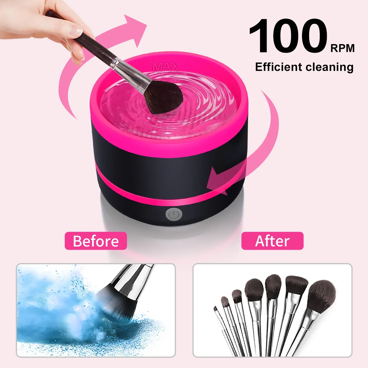 

Automatic Makeup Brush Cleaner: Quickly & Easily Clean & Dry Your Brushes In Minutes!