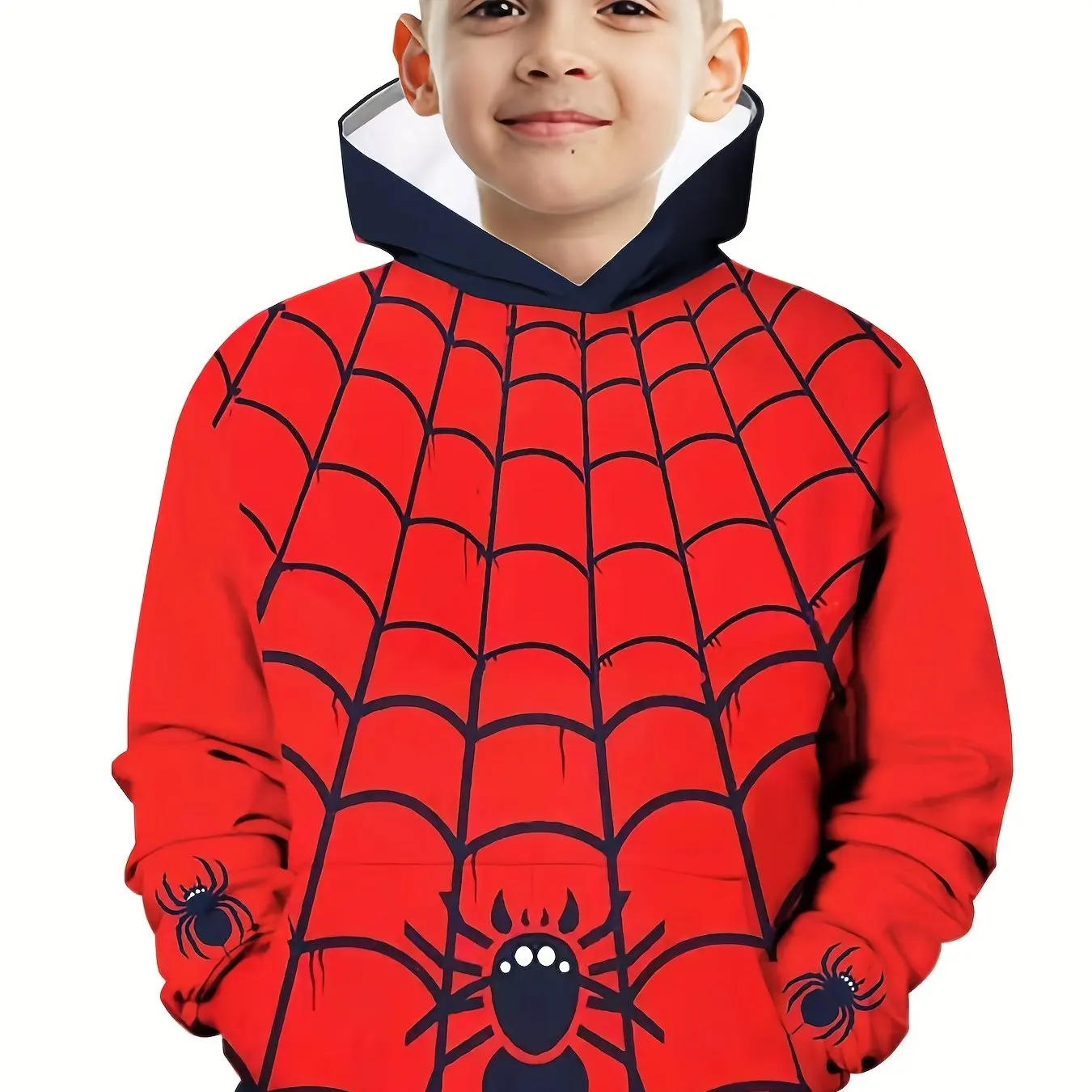 Children's Clothing Hoodies Long Sleeve Kids Clothes Boys Casual Cartoon Spiders Print Fashion Kids Autumn And Winter Clothes