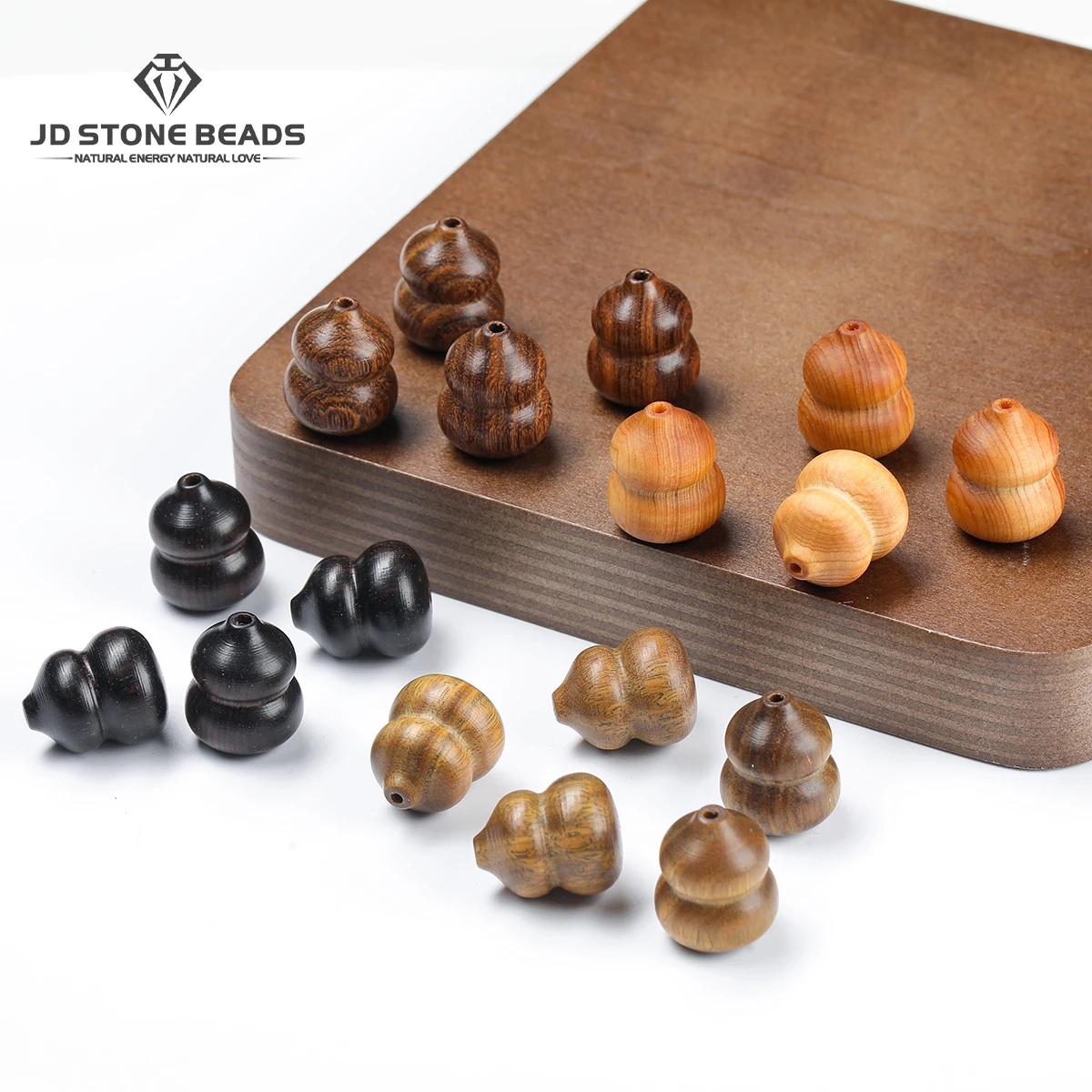 

10 Pcs/lot Natural Green Sandalwood Carved Gourd Shape Bead Small Wooden Bead For Jewelry Making Diy Necklace Bracelet Accessory