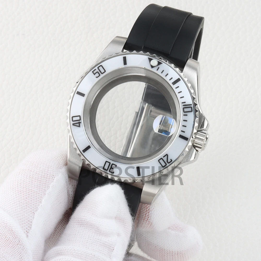 NH35 40mm Case Sapphire Glass Stainless Steel Rubber Bracelet for SUB/GMT/Yacht-Master NH34 NH35 NH36 NH38 Automatic Movement