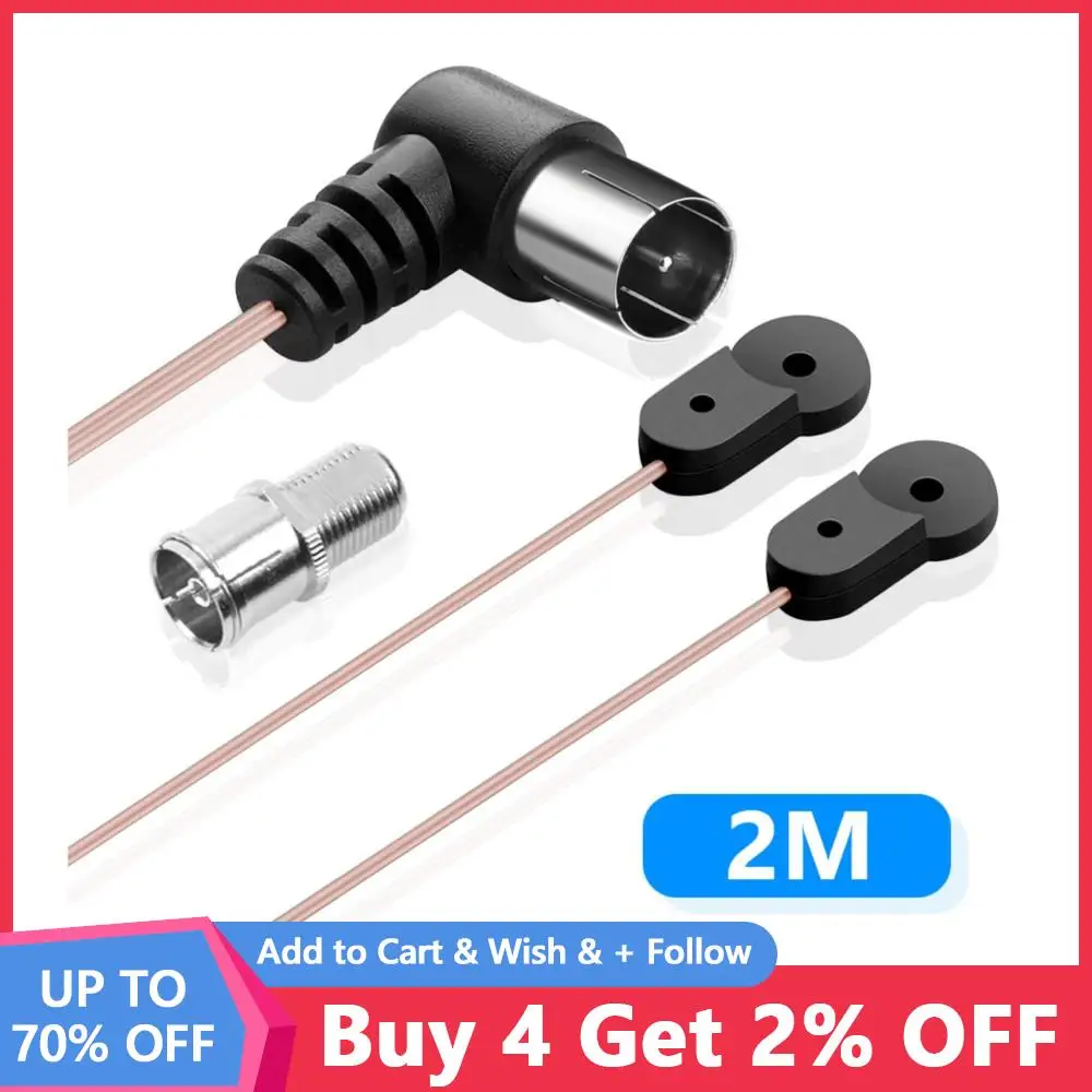 6.56ft Dipole เสาอากาศในร่มทองแดงวิทยุ HD T รูปร่างชาย/หญิง PAL Connector 75 โอห์มใช้สําหรับ YAMAHA Onkyo JVC Denon FM