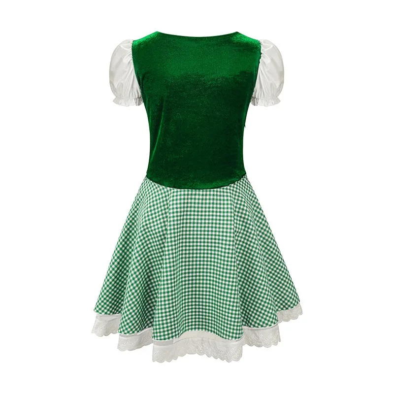 2026 New Carnival Cosplay Costume Funny Oktoberfest Short Sleeved Dress Retro Theme Party Role Playing Outfits for Adult Women - view 4
