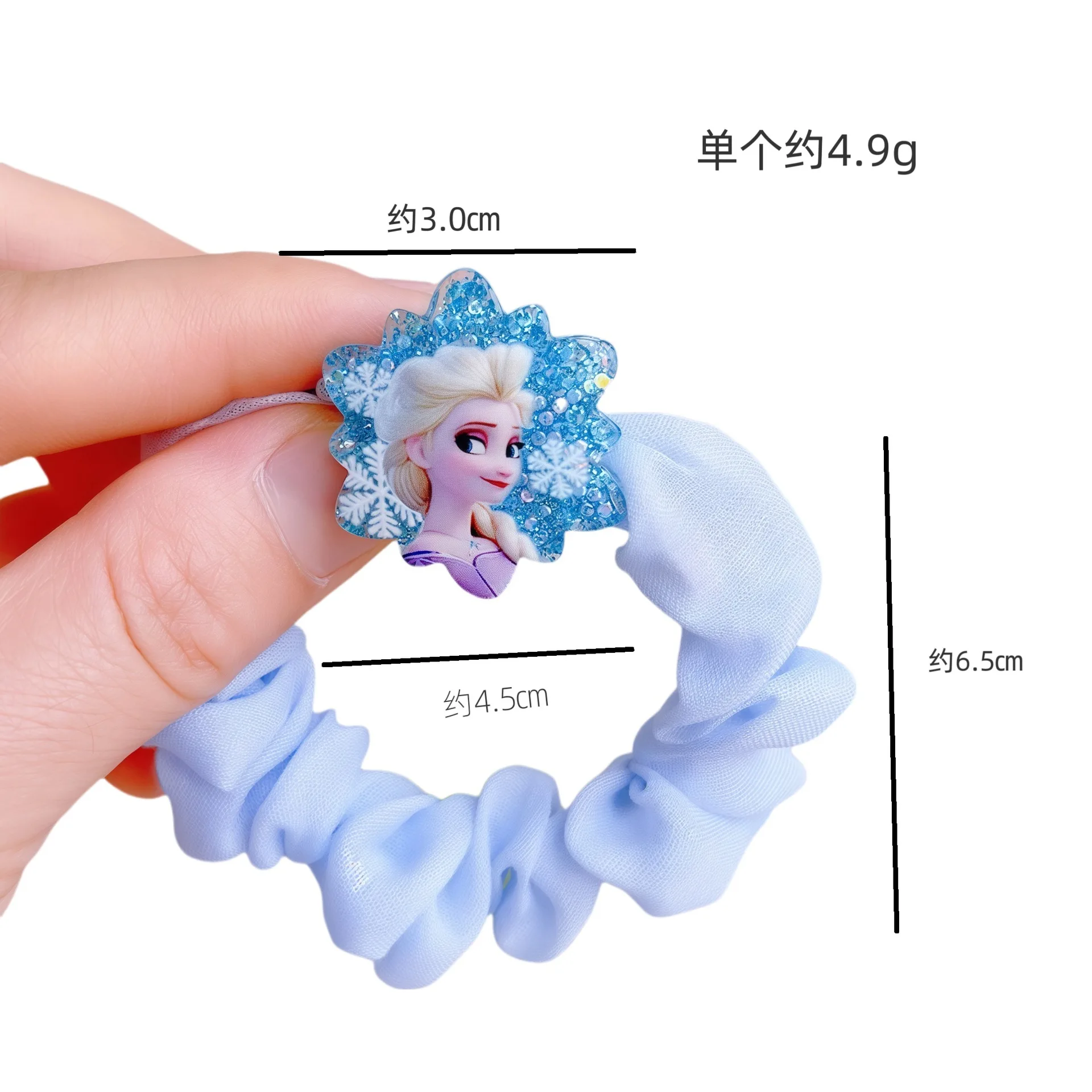5pcs Disney Anime Frozen Elsa Hair Bands Kawaii Elsa Hairpin Cartoon Rubber Band Hair Accessoires Girl Toy Birthday Gifts view 2