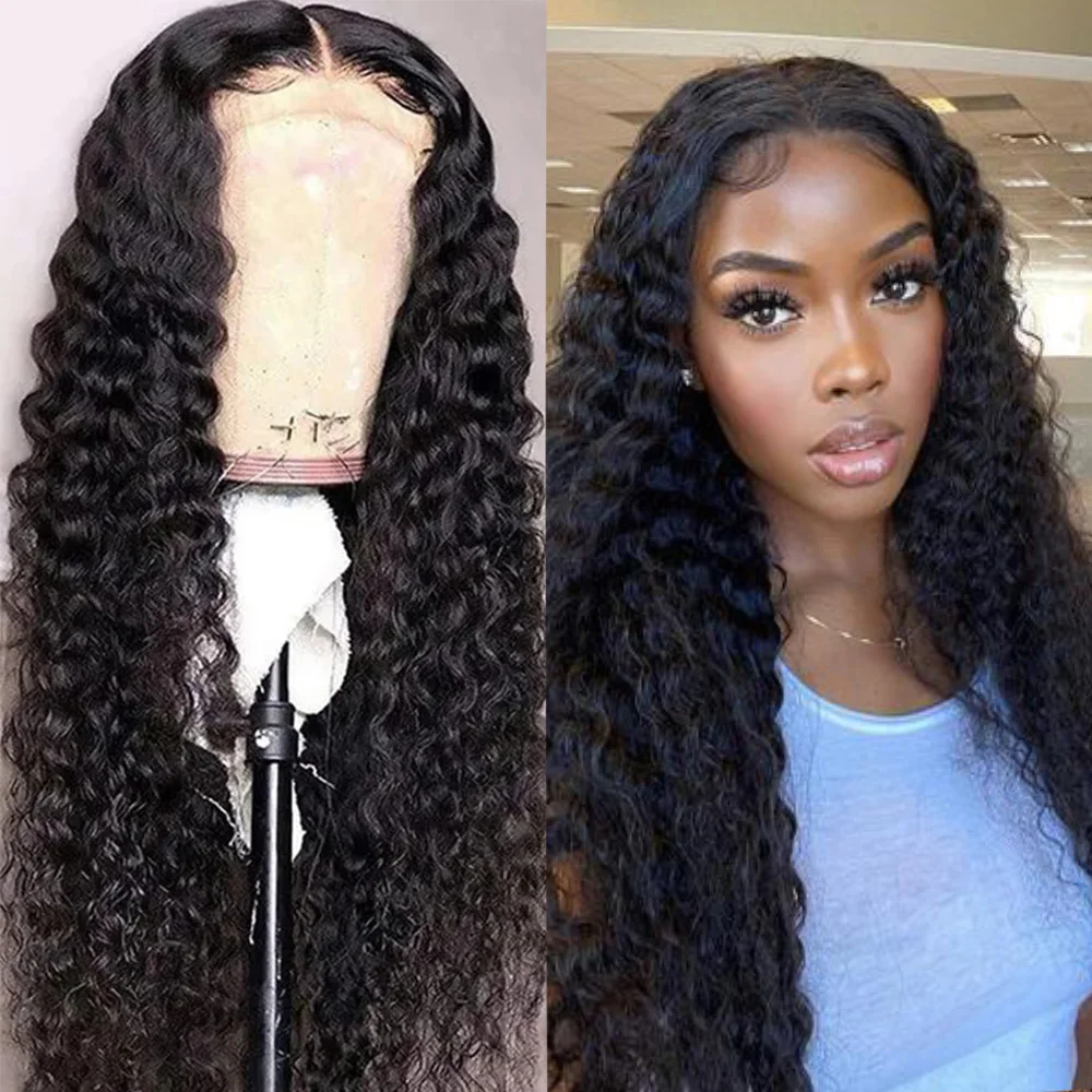 

Human Hair Transparent 220 Density Water Culry 360 Full Lace Frontal Wig 40In Deep Wave 7x6 13x6 Hd Lace Front Wig for Women