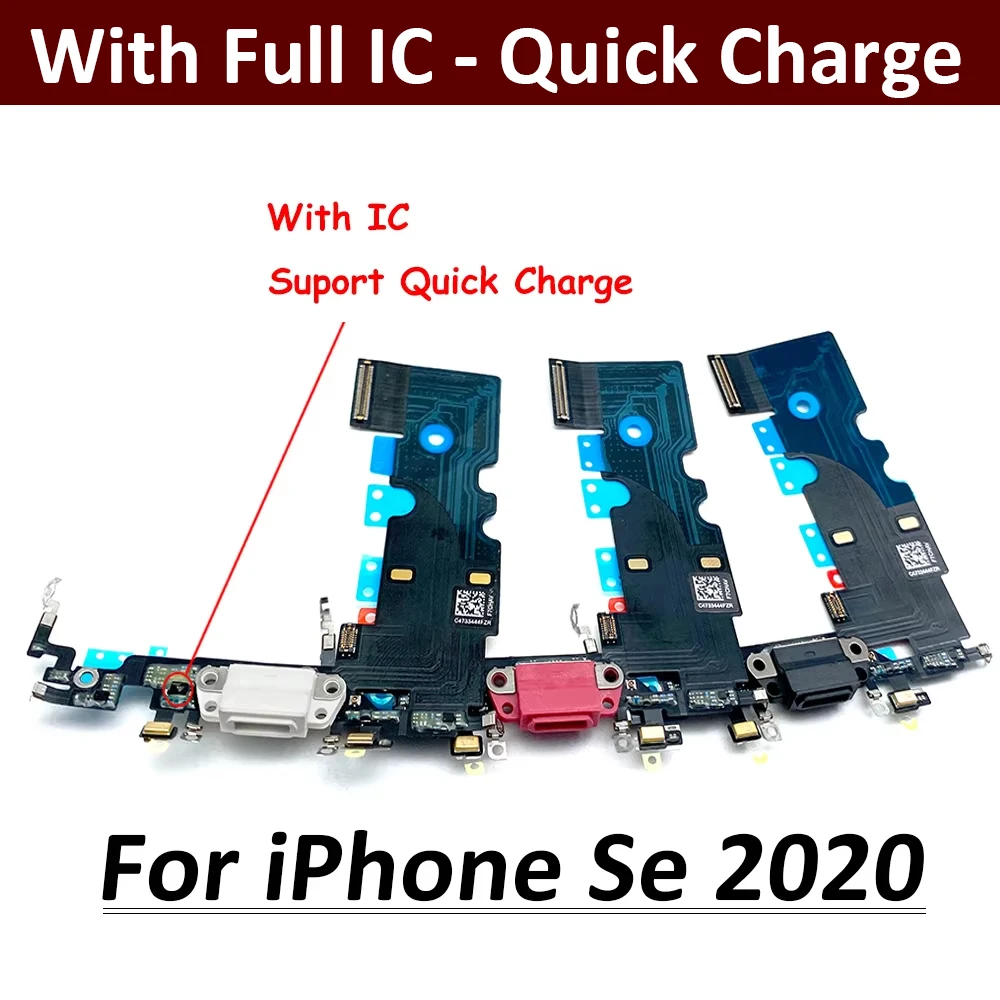 For iPhone Se 2020 Dock Connector Micro USB Charger Charging Port Flex Cable Microphone Board