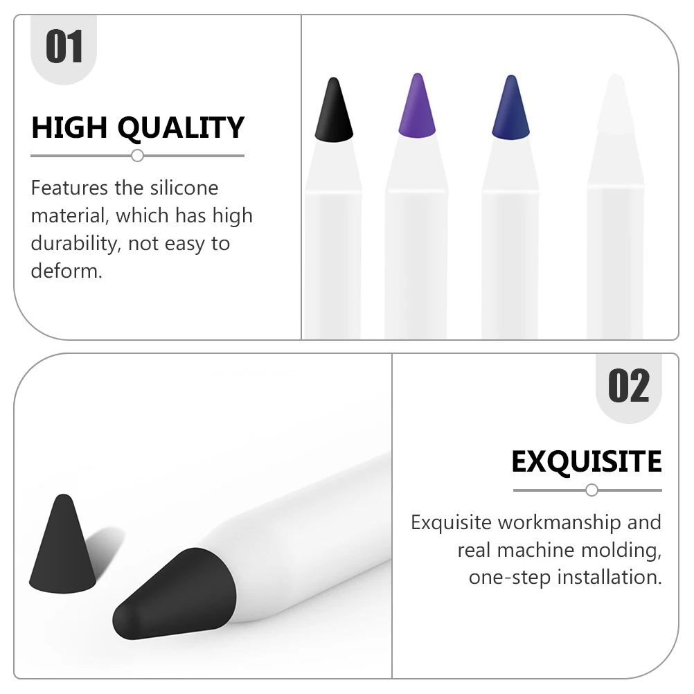 

45pcs Cover Stylus Pen Tips Protector Silicone Caps for Pencil 1/2 Compatible Scratch Resistant Durable Touch Screen