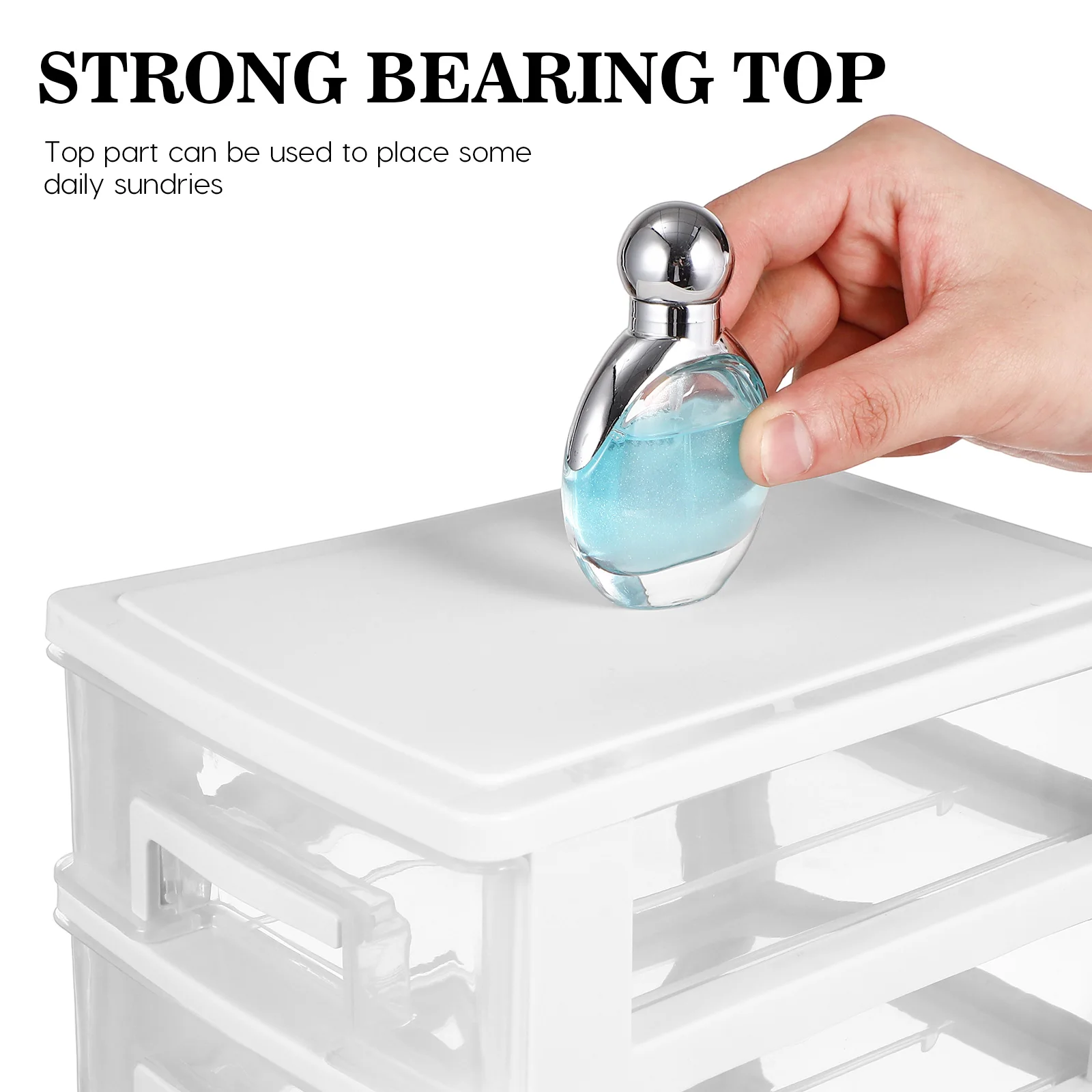 

5-Piece 5-Layer Desktop Storage Cabinet Drawer Type Closet Plastic Organizer Office Study Room White Transparent Lightweight