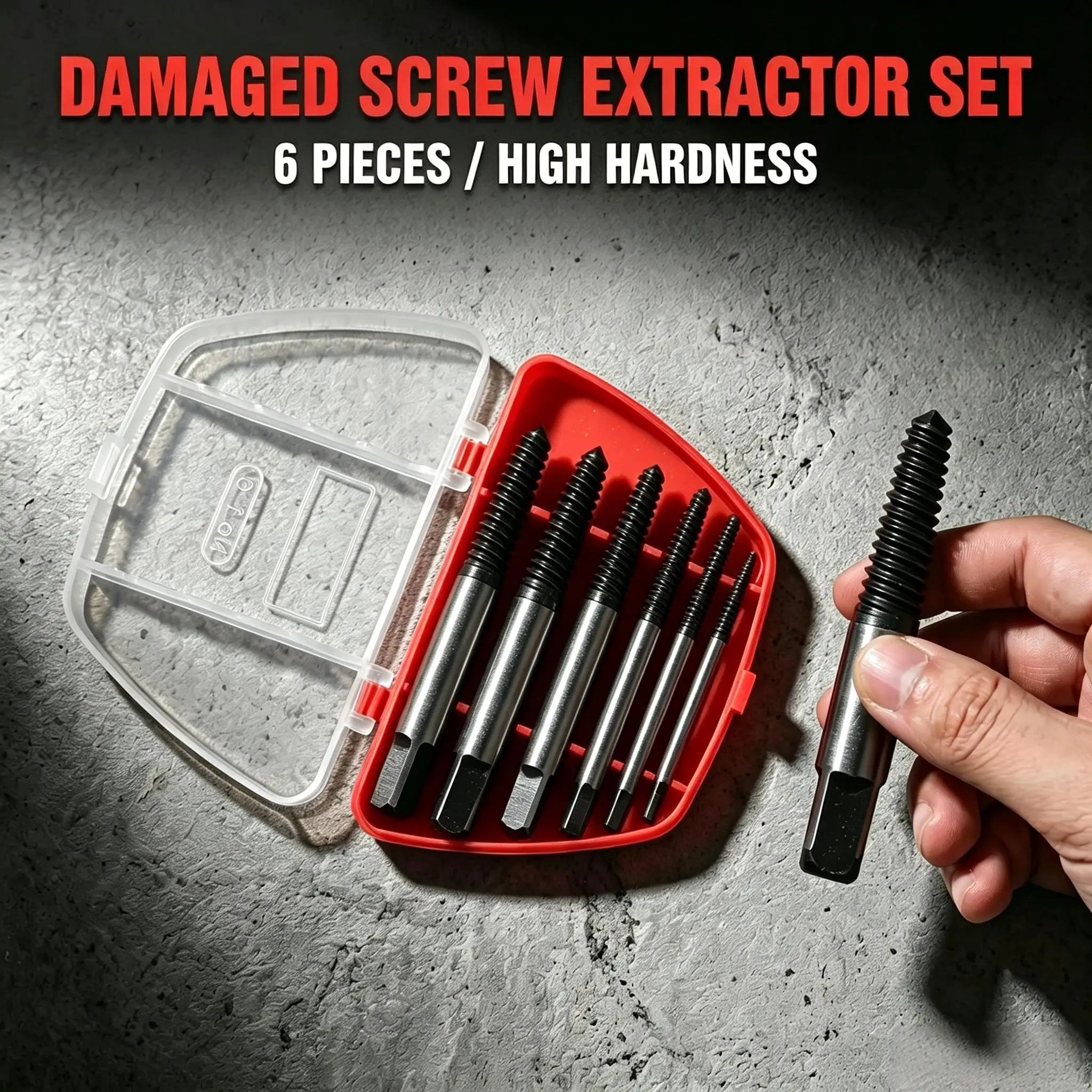 6-piece set of Multi functional broken thread extractor, faucet triangle valve, water pipe broken end, sliding tooth screw, pipe