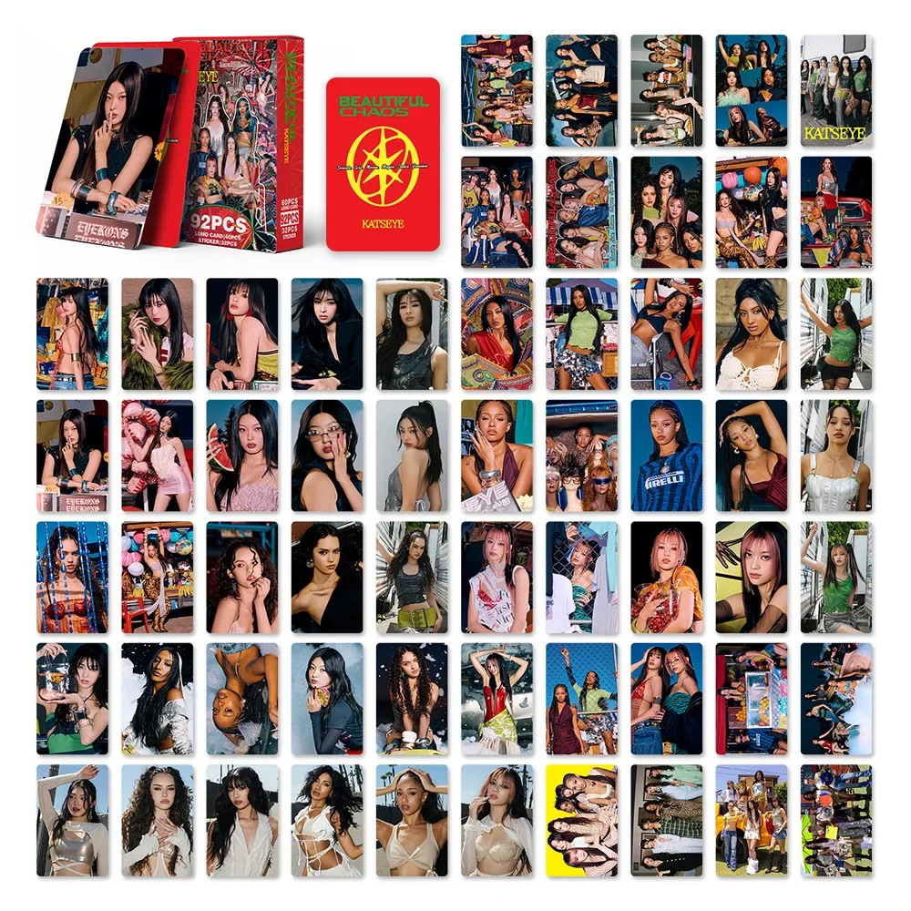 92 قطعة/المجموعة/مجموعة Kpop Idol KATSEYE ألبوم جديد بطاقات BEAUTIFULCHAOS Lomo LARA DANIELA HD Printd Photocards ملصقات MANON MEGAN هدية المشجعين