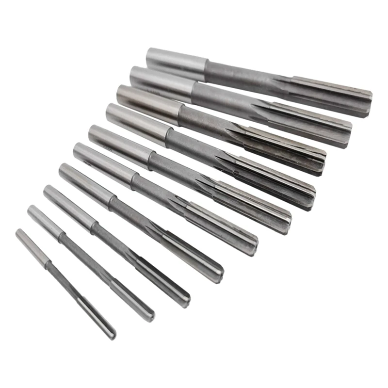 HSS Machine Reamer H8 Straight Shanks Chucking Reamer Milling Reamers Kit 3/4/5/6/7/8/9/10Mm/11Mm/12Mm Milling Reamers Set