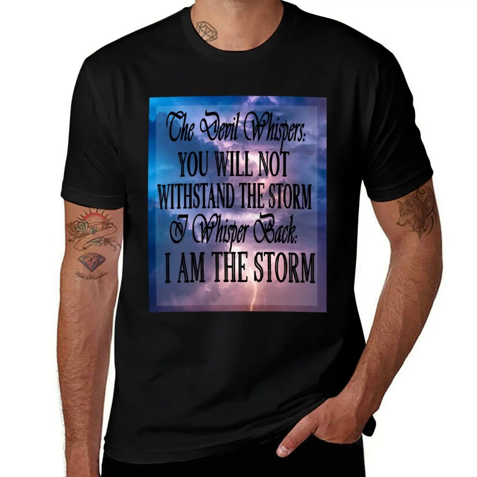 Motivational I Am The Storm Thunderstorm Photo T-Shirt Casual Soft Cotton Short Sleeve Tee T-Shirt