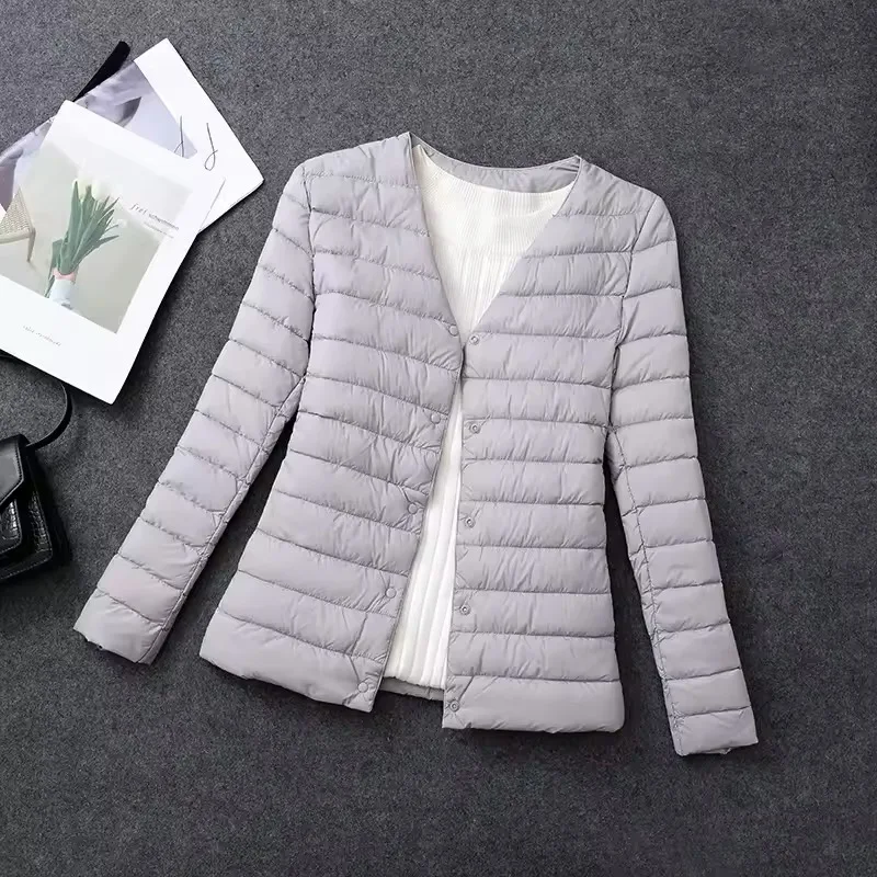 Plus Size weibliche leichte Ente Daunen matt Stoff leichter Mantel warme Frauen Wind jacke Parka Damen Daunen jacken – Detail 4