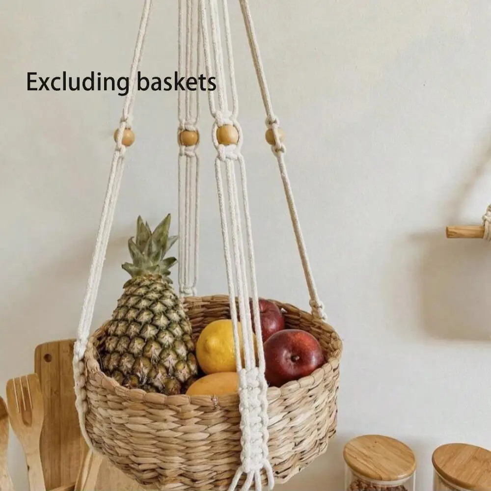 Horticultural Decoration Ins Woven Tassel Flowerpot Green Plant Storage Hanging Net Bohemian Style Hanging Basket Net Pocket