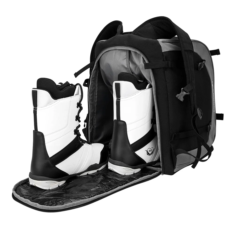 65L Ski Backpack Boot Bag Unisex Large Capacity Carrying Bag Waterproof Helmet Clothing Rucksack For Outdoor Hiking Skiing New