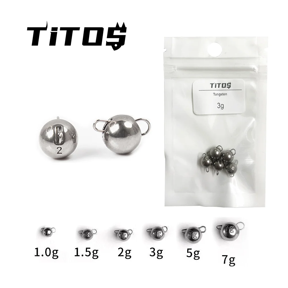 TITOS Tungsten Cheburashka Sinker Jig Head Weight,1G-30G Plain Bass Fishing Soft Worm Bait Accessories