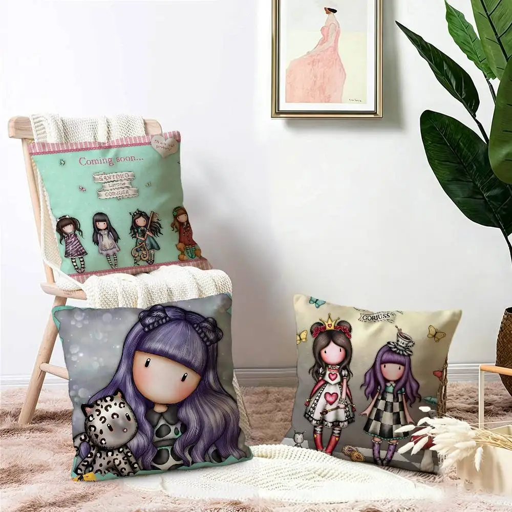Cute G-Gorjusses Cartoon S-Santoro Cushion Cover Pillowcase Upholstery Sofa Throw Pillow Home Decor Pillowcas