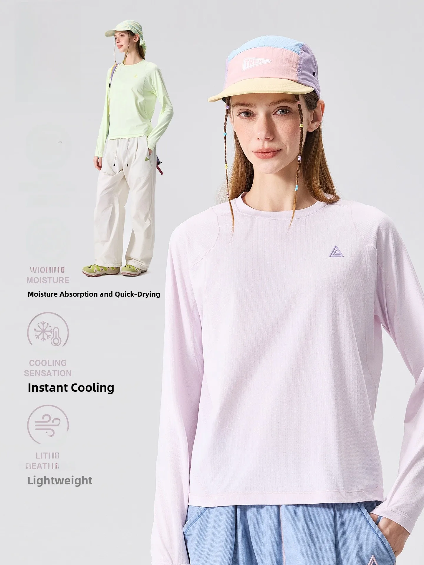 LAZY DAY Outdoor Women's Long Sleeve T-Shirt Lightweight Breathable Quick Dry UV Protection Cool Feeling Summer Top