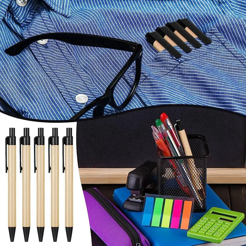 200 Piece Black Ballpoint Pens Ecofriendly Pens Recycled Kraft Paper Pens Bulk Office School