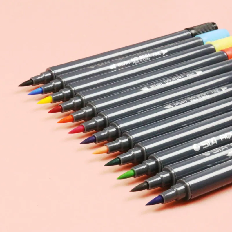 Water-like Mark Pen Painting Water-soluble Watercolor Pen 12  24  36  48  80 Colors Stationery