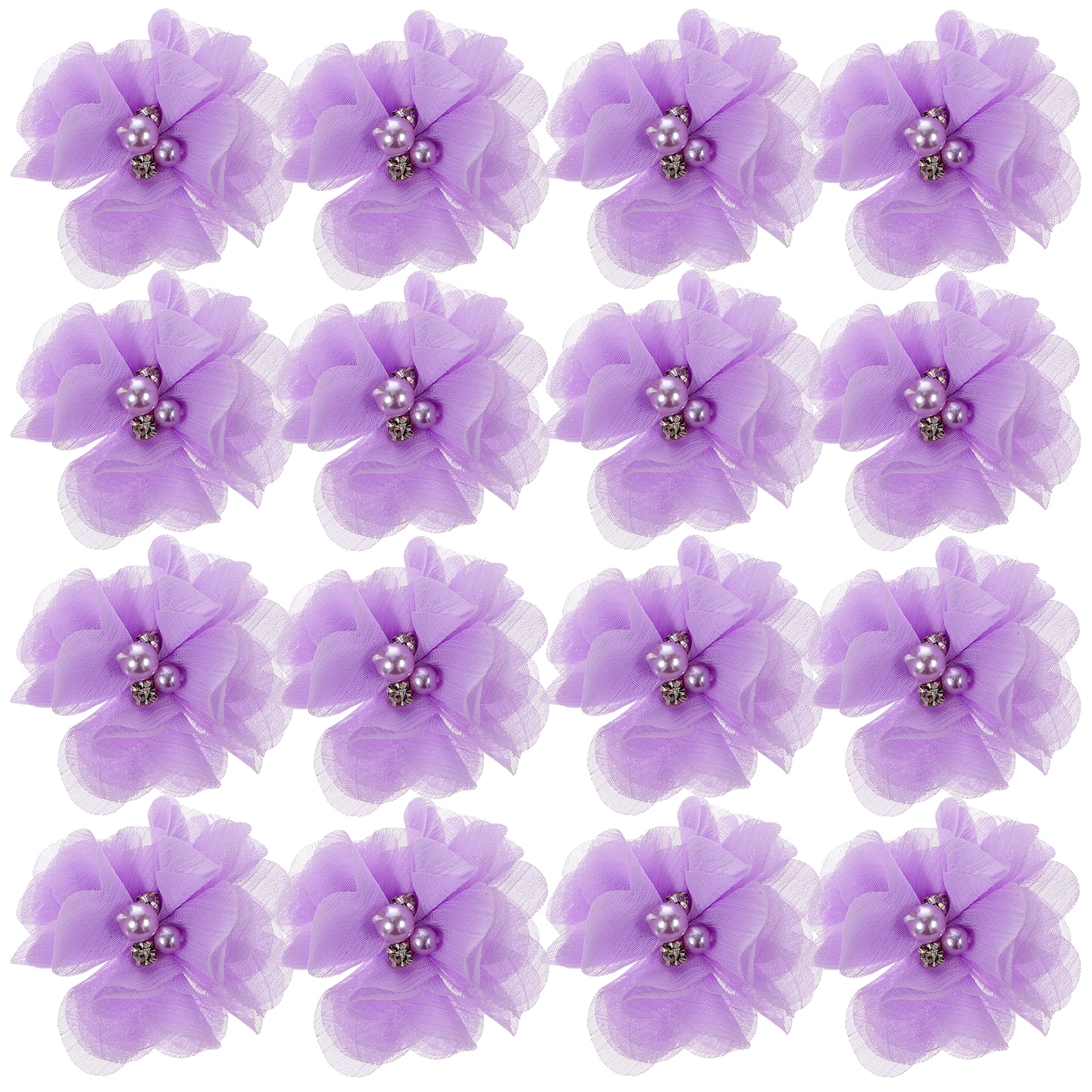 

Pearl Chiffon Flower DIY Craft Fabric Sewing Supplies Decorative Replaceable Small Flowers for Dresses Multi Function