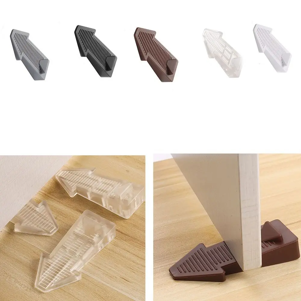 

2Pcs Portable Doorstops Door Stopper Buffer Stackable Door Block Anti-collision Silicone Door Wedge Children Protection