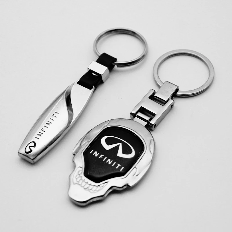 For Infiniti QX55 QX50 QX60 Q70L QX30 QX80 Q60 Q70 Q30 Q60S Leather Woven Metal Car Keychain Key Case Car Key Rings Accessories