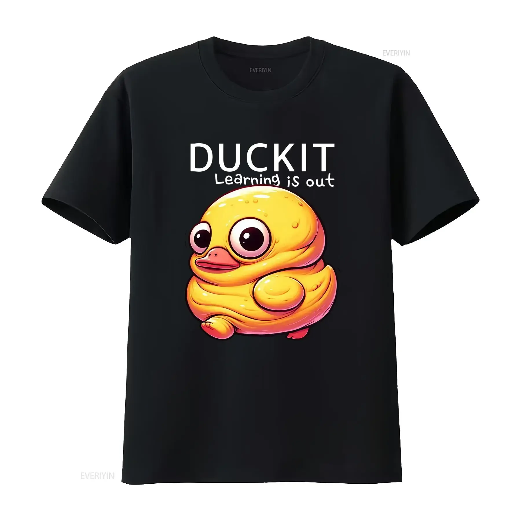 Duck It T Shirt Funny Humorous Quote Softstyle Cartoon Print for  vintage Washed fashion Versatile graphic designer clothes